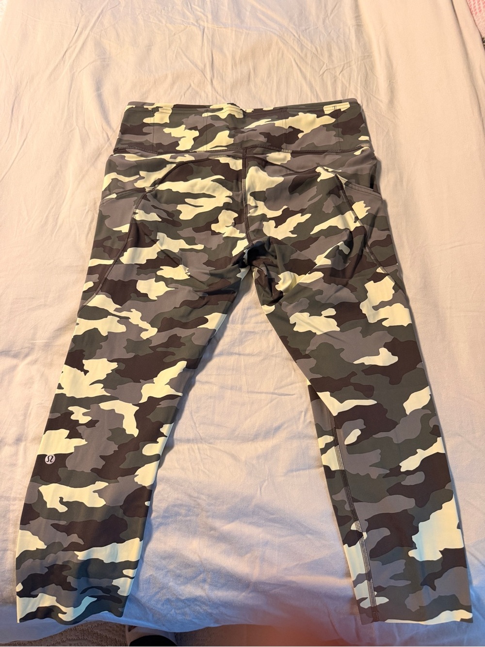 lululemon athletica Camo High-Rise Leggings in Green, Gray, and Cream